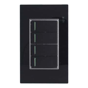 Placa con 4 apagadores de escalera Tiffany Cristal 9883 Adir