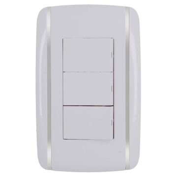 Placa con 3 apagadores sencillos Bali 9889 Adir