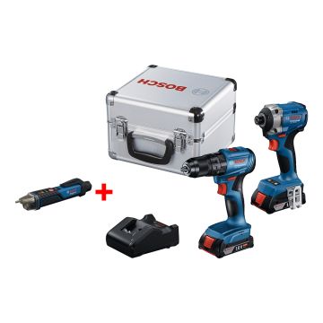 Kit combo de atornillador de impacto GSB 185-LI y taladro de percusión inalámbricos GDR 18V-215 Bosch 