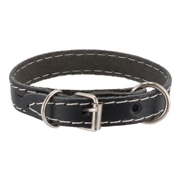 Collar de cuero negro para perro Talla XS 28 cm x 1.7 cm