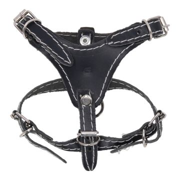 Pechera de piel para Perro talla # 1 negra