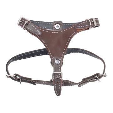 Pechera de piel para Perro talla # 3 café