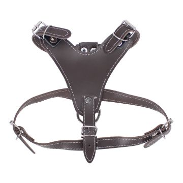 Pechera de piel para Perro talla # 5 café