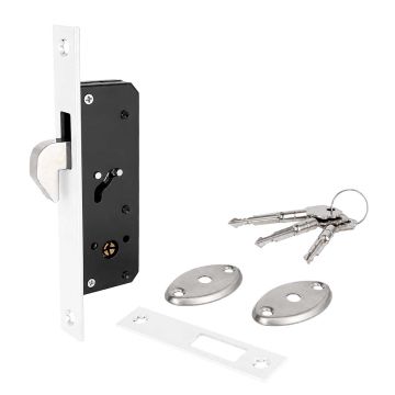 Chapa de gancho blanca para puerta de aluminio DL003-W Axcent