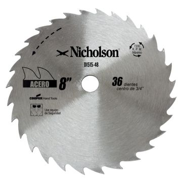 Sierra circular de diente grueso 8" Nicholson