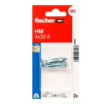 Kit de 2 taquetes metálicos de expansión HM 4x32 S 98453 Fischer