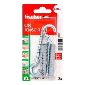 Kit de 2 taquetes universales UX 10x60 R RH con alcayatas roscadas 94622 Fischer