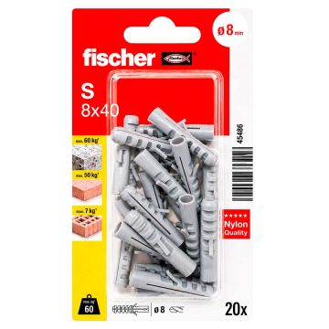 Kit de 20 taquetes de expansión S 8x40 45486 Fischer