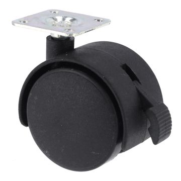 Rodaja tipo yoyo 50 mm con placa y freno Bolder