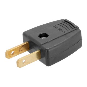 Clavija polarizada de plástico color negro FU0109 Fulgore