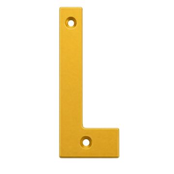 Letra "L" decorativa 83 mm de aluminio dorado