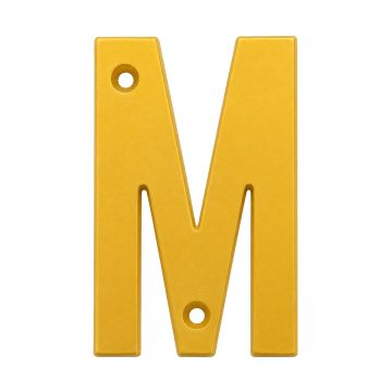 Letra "M" o decorativa 83 mm de aluminio dorado