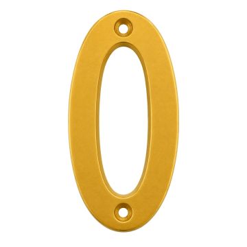 Letra "O" decorativa 83 mm de aluminio dorado