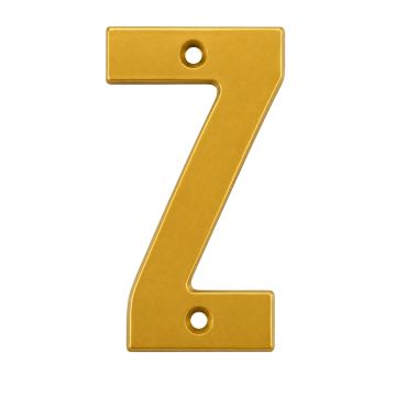 Letra "Z" decorativa 83 mm de aluminio dorado