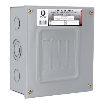 Centro de carga de 4 unidades 50 Amp de sobreponer CC04S IGESA