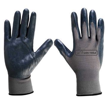 Guantes palma de nitrilo negro chico 0858 Lion Tools