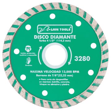 Disco diamante turbo 4-1/2" 3280 Lion Tools