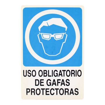 Señalamiento "Uso obligatorio de gafas" 30 x 45 cm 