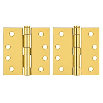 Bisagra 4" X 4" cabeza plana con perno fijo latón brillante 1457 Veker