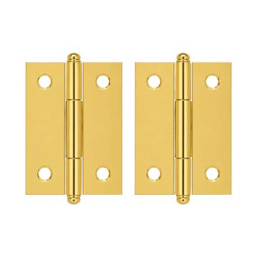 Bisagra rectangular 2" x 1.4" latón brillante 1522 Veker