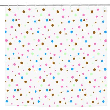 Cortina para baño decorativa blanca con ganchos de 180 x 180 cm