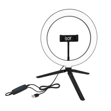 Aro de Luz LED con tripié y soporte para celular 10" iJOY Studio