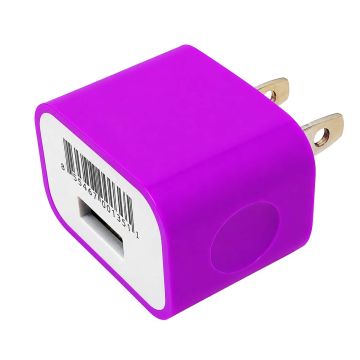 Cargador USB de pared 1A color morado