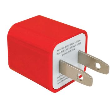 Cargador USB de pared 5 W - 1 A color rojo