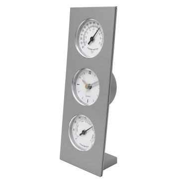 Estación meteorológica analógica con reloj