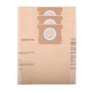 Bolsa de filtro de polvo desechable para aspiradora 3 piezas DXVA19-4104 Dewalt