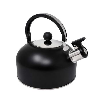 Tetera de acero inoxidable color negro de 1.5 litros