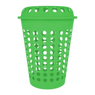 Cesto para ropa plástico con tapa verde