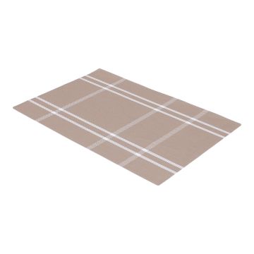 Mantel individual lavable cuadros beige / blanco MH-1 