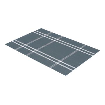 Mantel individual lavable cuadros gris / blanco MH-1