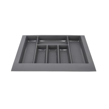 Organizador de cubiertos de 6 compartimentos grande gris Herrasa