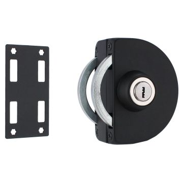 Cerradura de gancho con contra para muro negro mate XH2801N Axcent