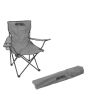 Silla plegable de campismo con portavaso gris 10857 Adir