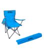 Silla plegable de campismo con portavaso azul 10859 Adir