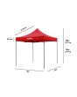 Carpa plegable de 3 x 3 metros Roja 10895 Adir