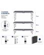 Mesa plegable tipo portafolio 120 cm Negra 12142 Deco Hogar