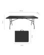 Mesa plegable tipo Ratán 180 cm negra 12150 Deco Hogar