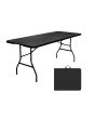 Mesa plegable tipo Ratán 180 cm negra 12150 Deco Hogar