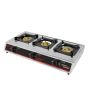 Parrilla de Gas para mesa de 3 quemadores con chispero 12308 Silver Master