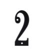 Número "2" de latón sólido 4" Negro 13658 Adir