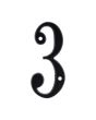 Número "3" de latón sólido 4" Negro 13659 Adir