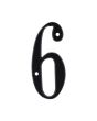 Número "6" de latón sólido 4" Negro 13662 Adir