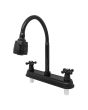 Mezcladora 8" para fregadero cuello flexible negro 16041 Maxflu