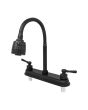 Mezcladora 8" para fregadero cuello flexible negro 16045 Maxflu