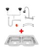 Kit de tarja de empotrar tina doble con accesorios 16075 Maxflu