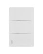 Placa con 3 apagadores sencillos blanca Línea Cantabria Flat 18005 Adir